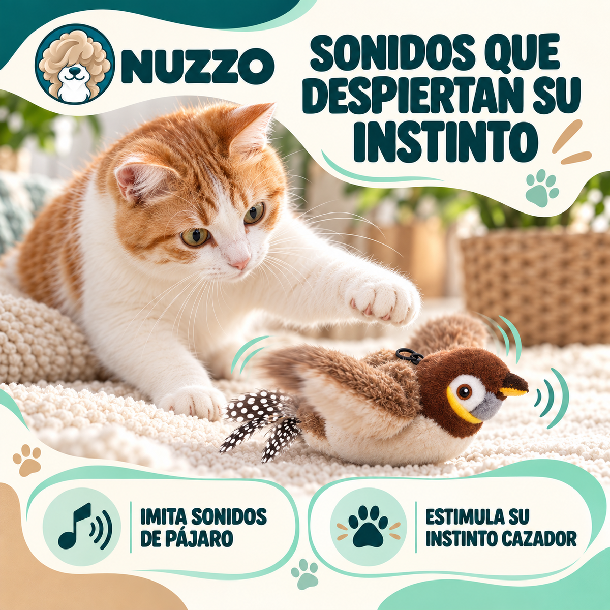 Juguete para gatos pajaro volador