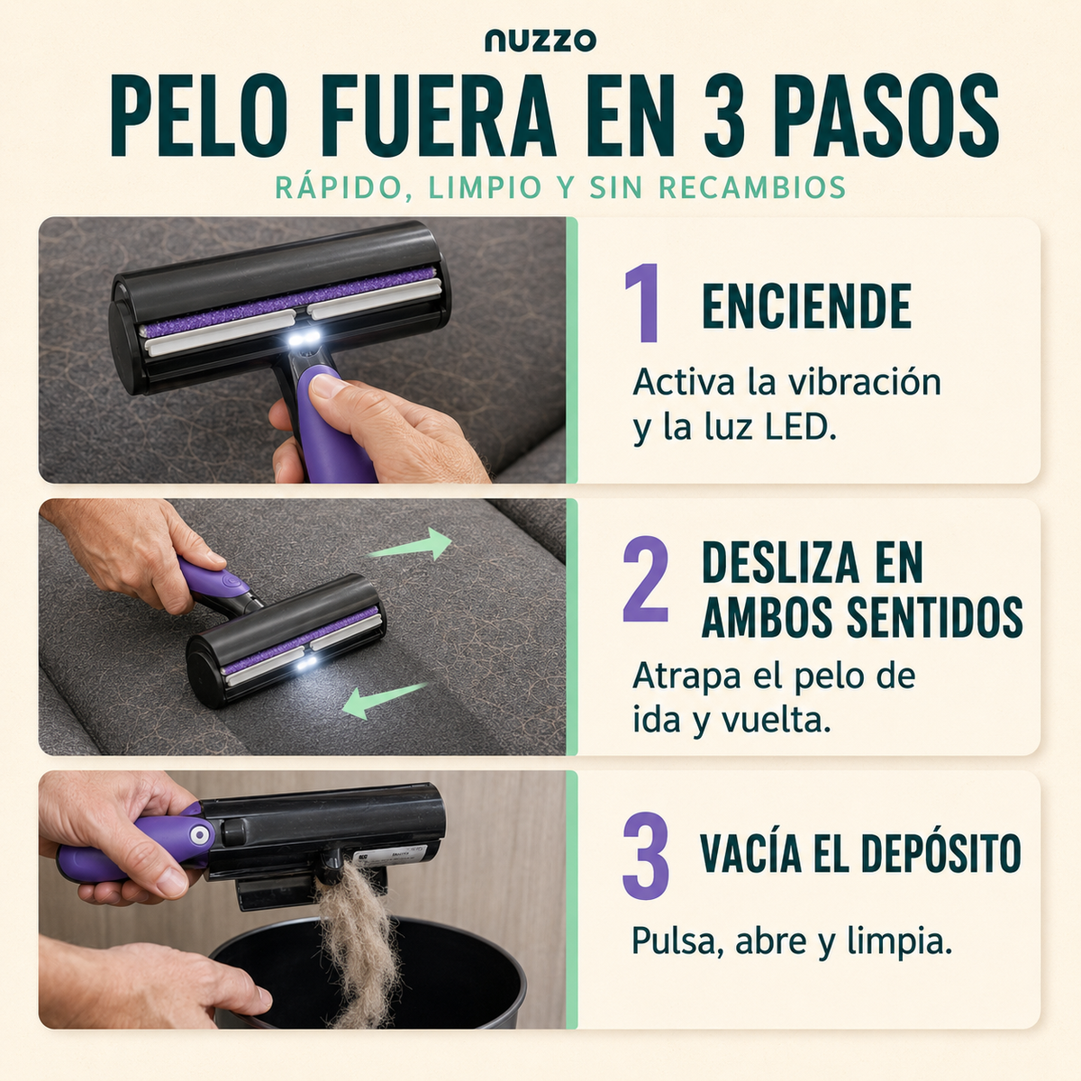 Rodillo Quitapelos LED